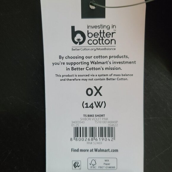 Terra & Sky Women’s Plus Biker Shorts 9" Inseam Shibori Violet Pink Size 0X - Picture 4 of 7